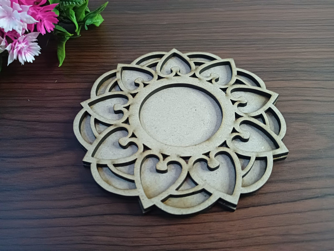 MDF Pan Shape T-Light Candle Holder