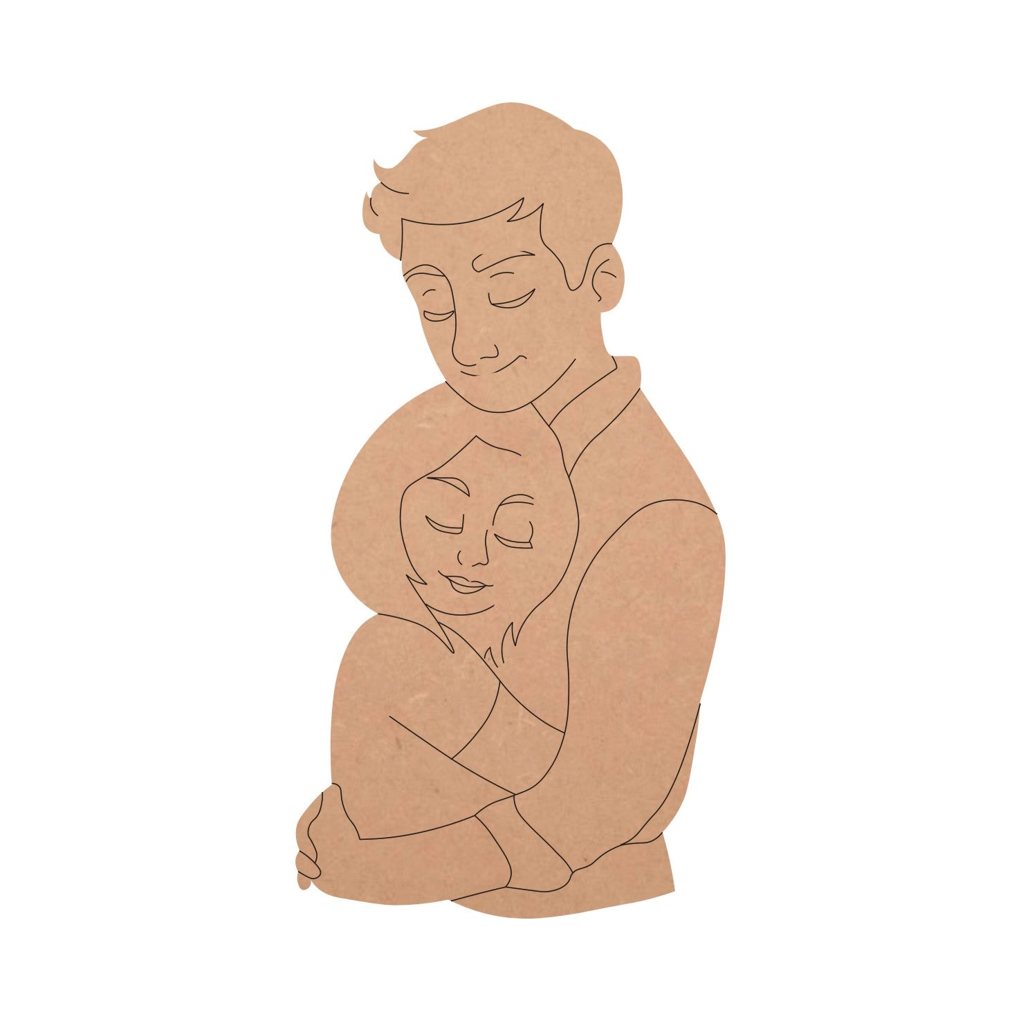 MDF Pre Marked Couple in Hugging Position Cutout