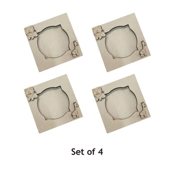 MDF Different Pattern Photo Frame Fridge Magnet - Set of 4