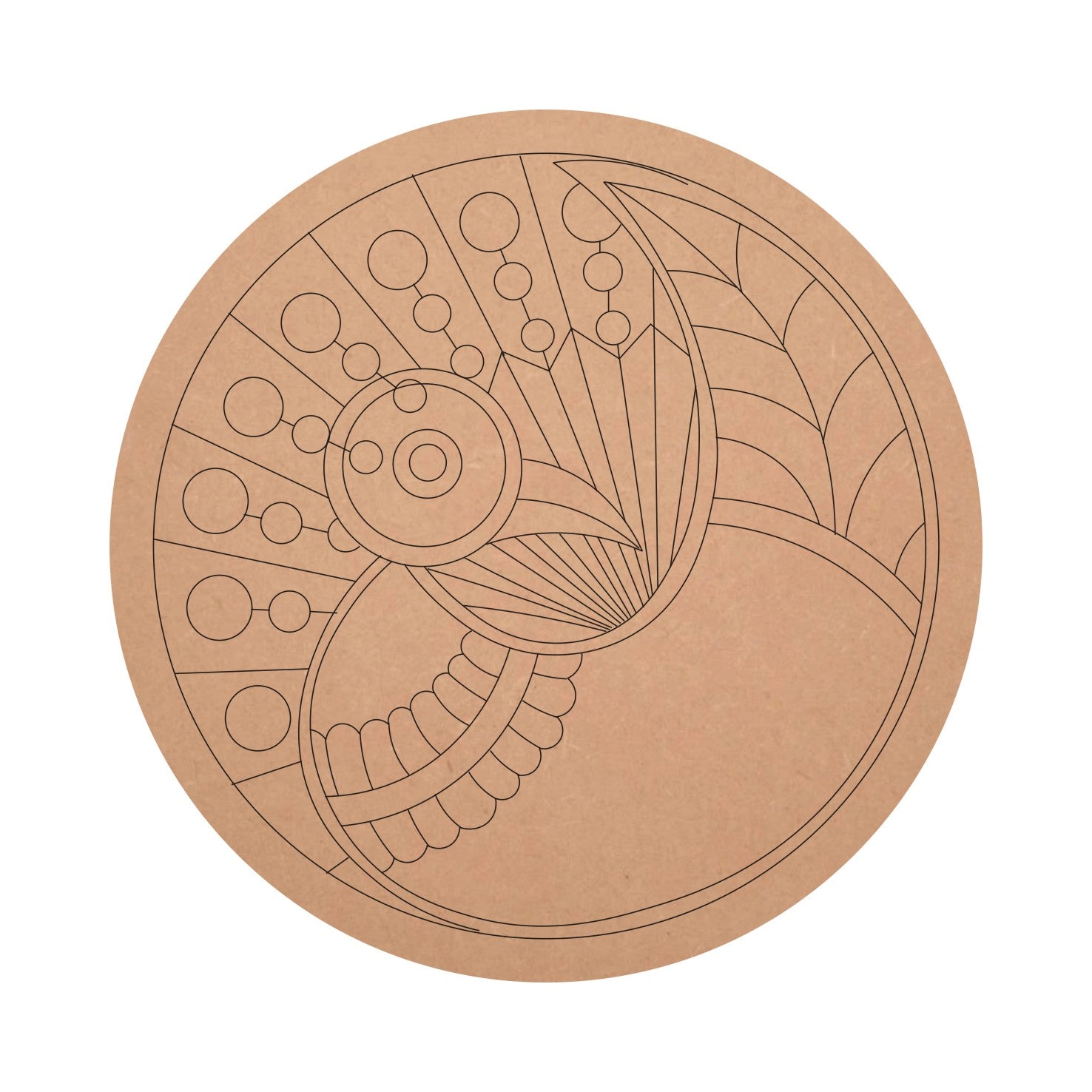 Custom Premarked MDF Decorative Pattern Round Base