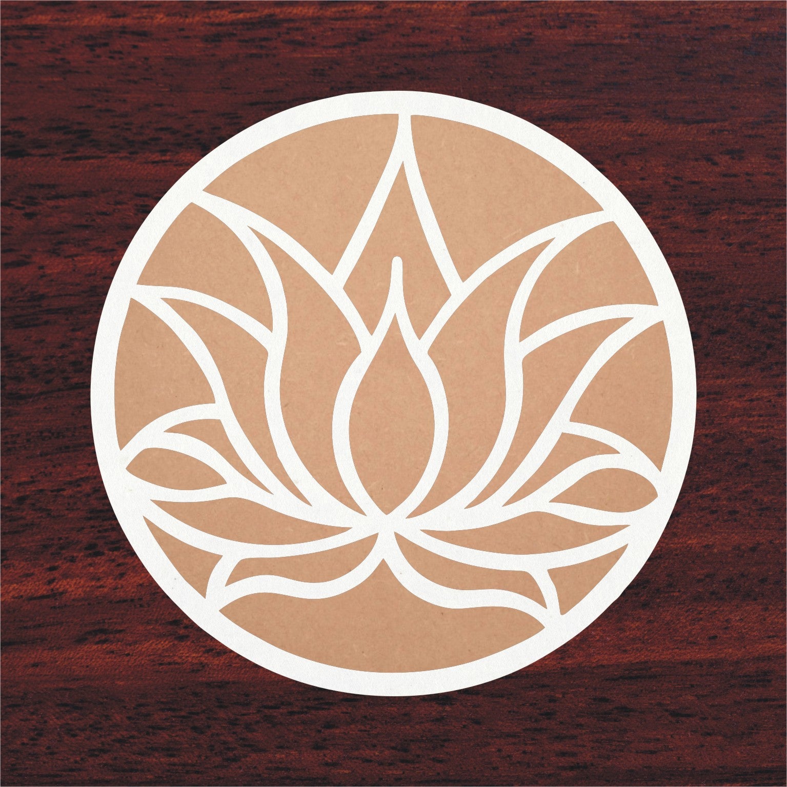 Lotus Pattern MDF Rangoli for DIY Projects