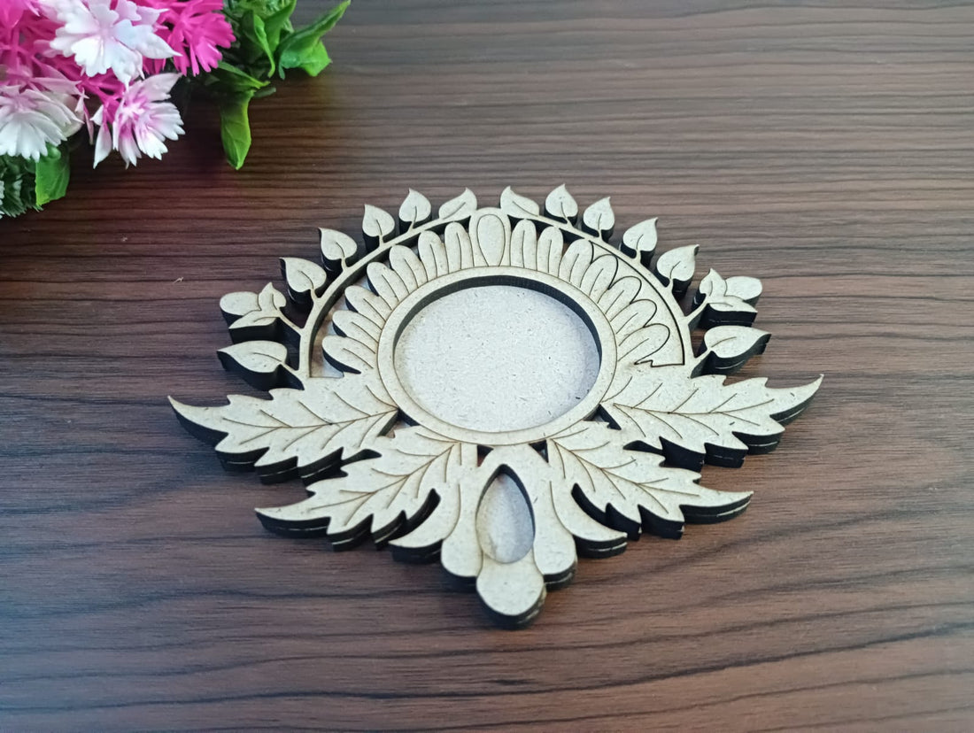 MDF Rajwadi Pallav Pattern T-Light Candle Holder