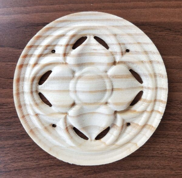 Natural Wood Furniture Decorative Ornament Wood Carved Rosette Wood Embellishments