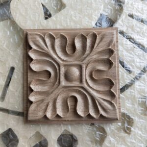 Decorative Square Applique for Furniture, Onlays Wood Carving, Onlay Applique