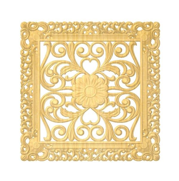 Custom Square Pattern Carvings Handcrafted Wooden Center Designs