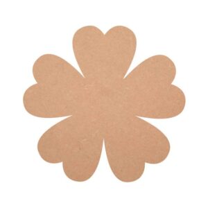 Unfinished MDF Flower Cutout, MDF Flower Leaf Embellishments