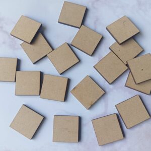 Square Shape MDF Small Cutout, Small MDF Elements - Pack of 20