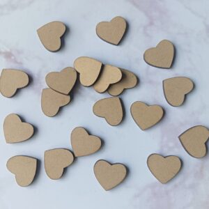 Heart Shape MDF Small Cutout Pack, DIY Small Embellishments - Pack of 20