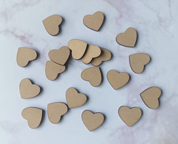 Heart Shape MDF Small Cutout Pack, DIY Small Embellishments - Pack of 20