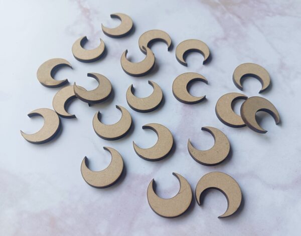 Moon Shape MDF Small Cutout, DIY Moon Embellishments - Pack of 20