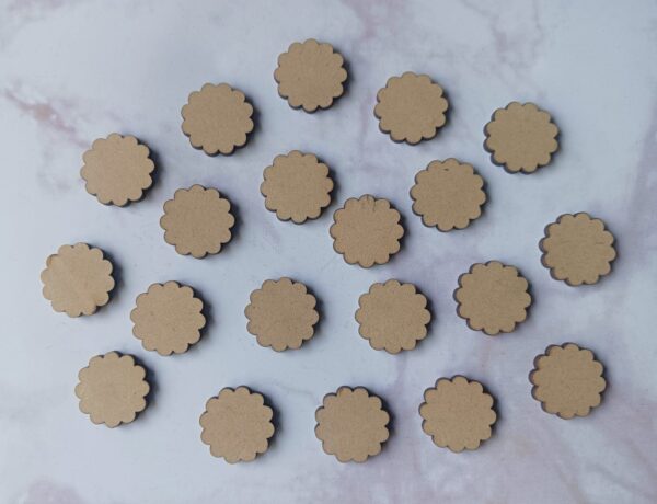 MDF Floral Pattern Small Cutout, Flower Style Small Embellishments - Pack of 20