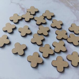 MDF Plus Shape Small Cutout, Plus Style Small Embellishments - Pack of 20