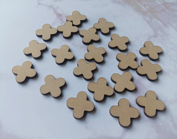 MDF Plus Shape Small Cutout, Plus Style Small Embellishments - Pack of 20