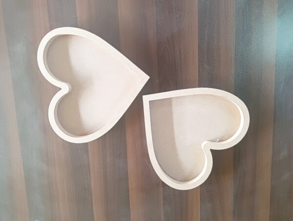 MDF Heart Shape Bordered Base - Set of 2  ( Small + Big )