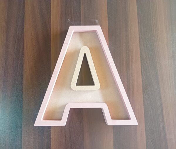 MDF Bordered Alphabets Cutouts with 16mm High Depth - 20mm Total Thickness