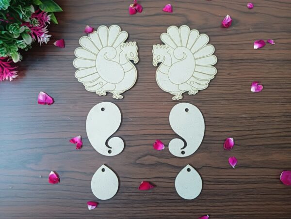 MDF Peacock with Hanging Shubh Labh Cutouts