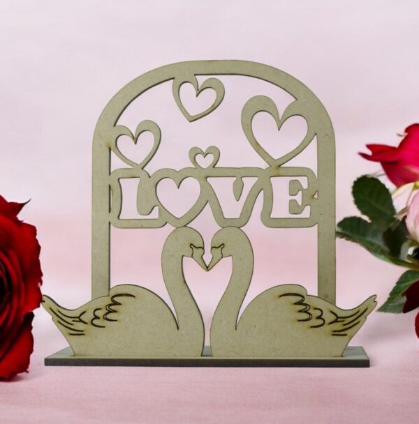 MDF Decorative Kissing Duck Swan Romantic Love Couple Showpiece