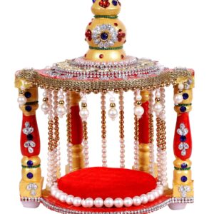 KV Crafts Jhumar Shape Laddu Gopal Ji Singhasan for God Idols & Gifts