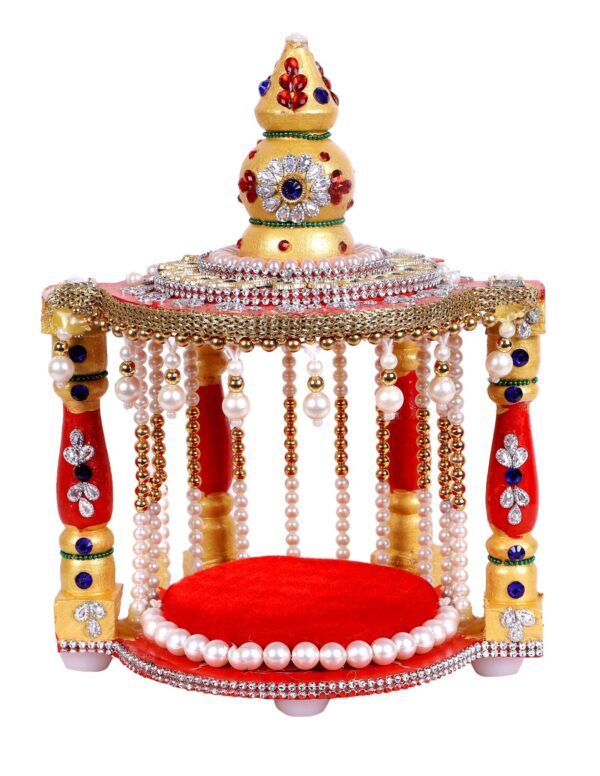 KV Crafts Jhumar Shape Laddu Gopal Ji Singhasan for God Idols & Gifts
