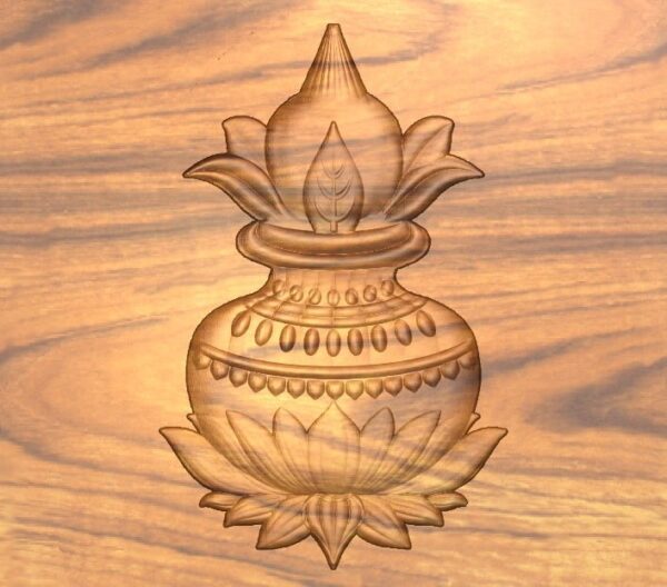 Carved Creations Wooden Kalash Shape Furniture Embellishments