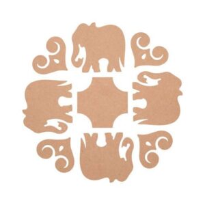 MDF Elephant Design Rangoli Cutout