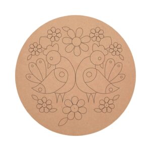 MDF Pre Marked Twin Peacock Pattern Round Base