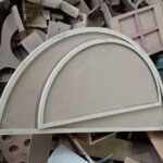 KV Crafts Unfinished Half Round Plain MDF Base - Set of 2