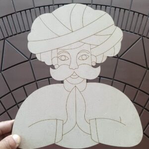 MDF Pre Marked Padharo SA Rajasthani Turban Man Cutouts