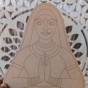 MDF Pre Marked Padharo SA Aao Sa Rajasthani Lady Cutouts