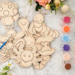 DIY MDF Bug Painting Kit, Unfinished Coloring Craft Set for Kids
