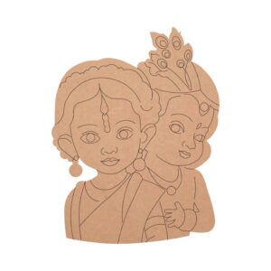 MDF Pre Marked Little Kanha with Radha Cutout