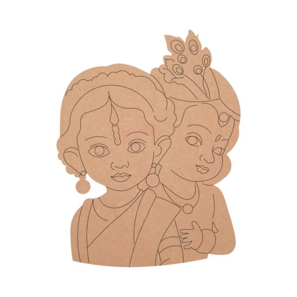MDF Pre Marked Little Kanha with Radha Cutout