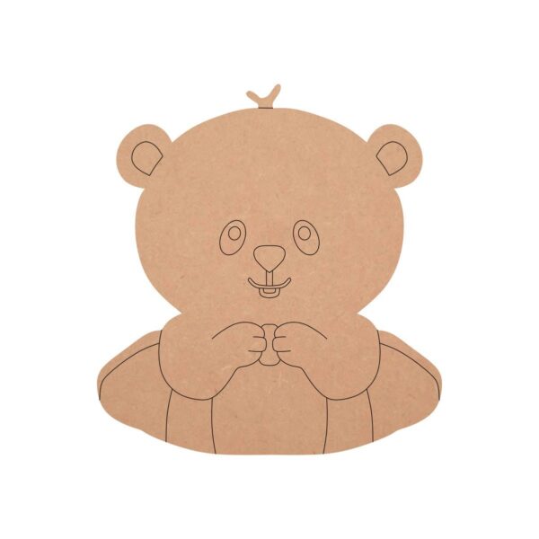 Little Teddy Bear Style Unfinished MDF Cutout, Paintable Fridge Magnet Animal Doodle