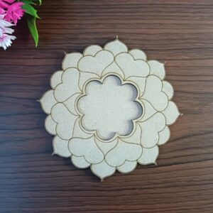 MDF Heart Pattern T-Light Candle Holder