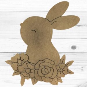 MDF Premarked Rabbit Cutout – Perfect for Painting (SERT11)