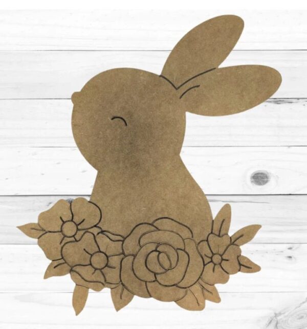 MDF Premarked Rabbit Cutout – Perfect for Painting (SERT11)