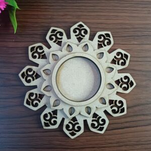 MDF Floral Grill Pattern T-Light Candle Holder