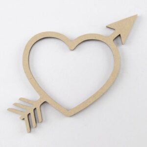 MDF Heart with Arrow Shape Cutouts for  for Unique Art