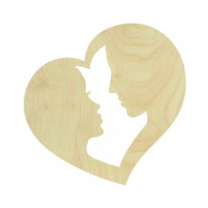 MDF Heart Shape with Loving Couple for Decorations