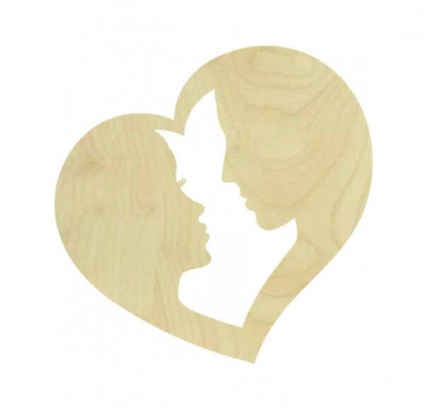 MDF Heart Shape with Loving Couple for Decorations