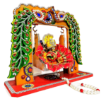 Handmade Peacock Shape Meenakari Art Work Jhula for Idol