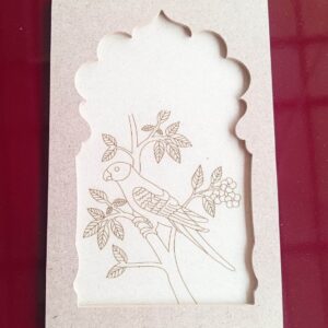 MDF Parrot on Tree Pattern Pre Marked Wall Decor Designer Jharokha