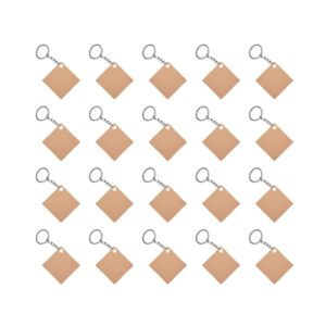 MDF Square Shape DIY Blank Keychain Sets ( Set of 20)