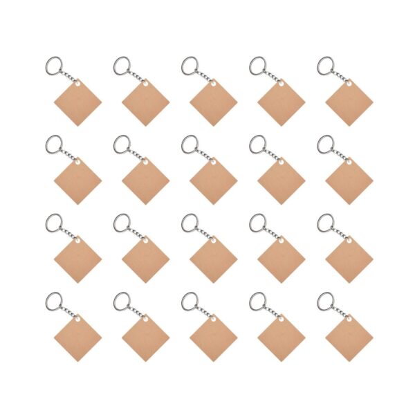 MDF Square Shape DIY Blank Keychain Sets ( Set of 20)