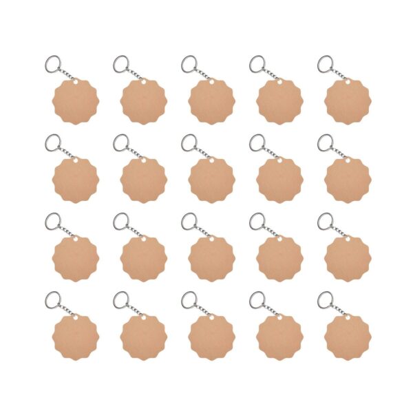 MDF Star Design DIY Blank Keychain Sets ( Set of 20)