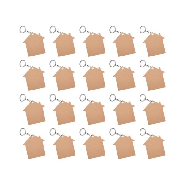 MDF House Shape DIY Blank Keychain Sets ( Set of 20)
