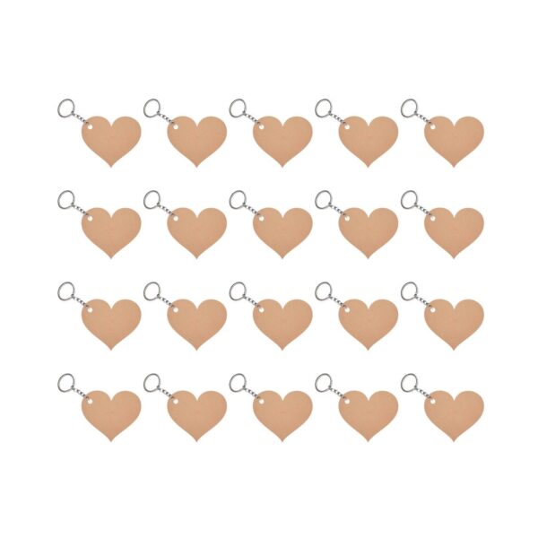 MDF Heart Pattern Custom DIY Blank Keychain Sets ( Set of 20)