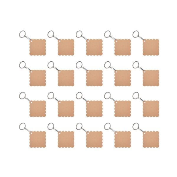 MDF Square Pattern Custom DIY Blank Keychain Sets ( Set of 20)