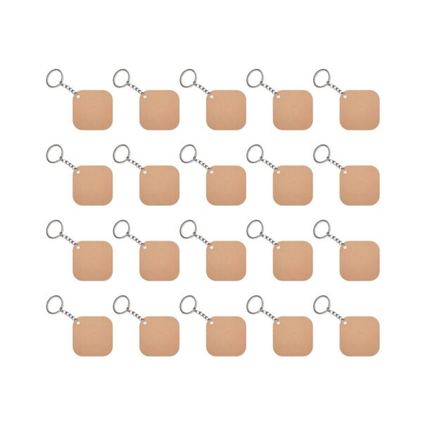 MDF Square Pattern Smooth Corner DIY Blank Keychain Sets ( Set of 20 )