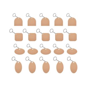 MDF Personalized Designs Mix DIY Blank Keychain Sets ( 20 Pcs )